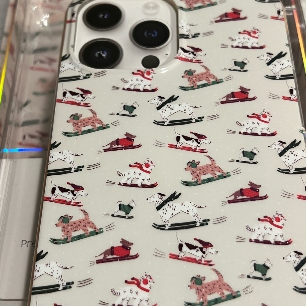 Pink Sky "Ski Dogs" iPhone 13/12 Pro Max Case with MagSafe new Dogs on Ski - Picture 2 of 5